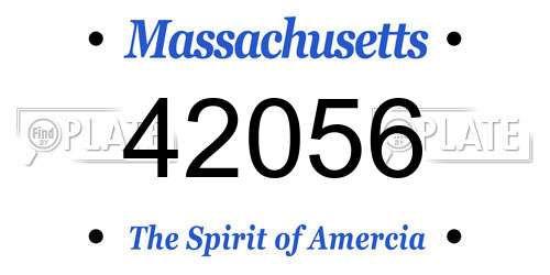 42056 Massachusetts License Plate