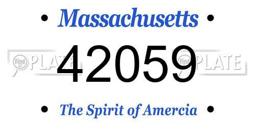 42059 Massachusetts License Plate