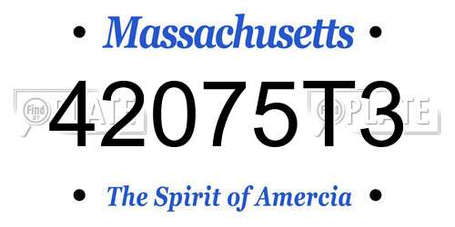 42075T3 Massachusetts License Plate