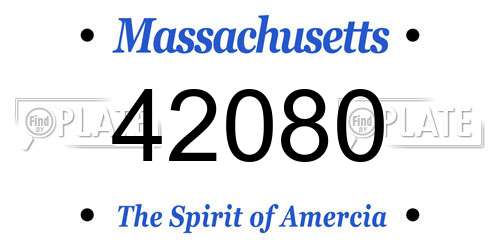 42080 Massachusetts License Plate