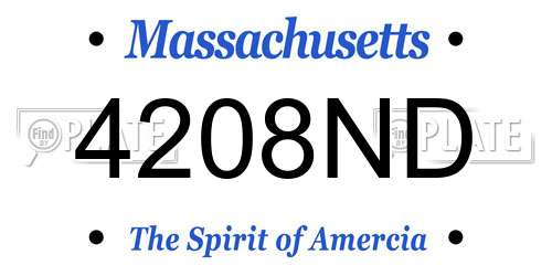 4208ND Massachusetts License Plate