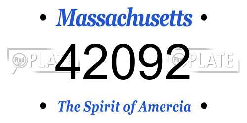 42092 Massachusetts License Plate