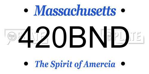420BND Massachusetts License Plate