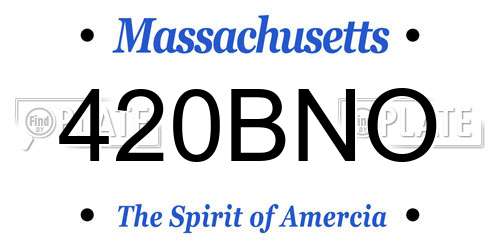 420BNO Massachusetts License Plate
