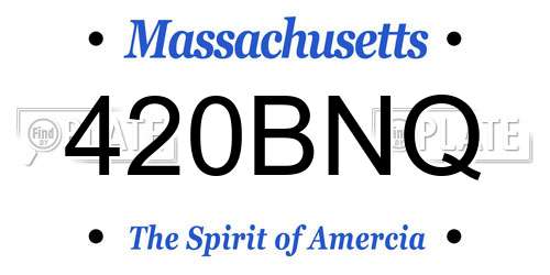 420BNQ Massachusetts License Plate