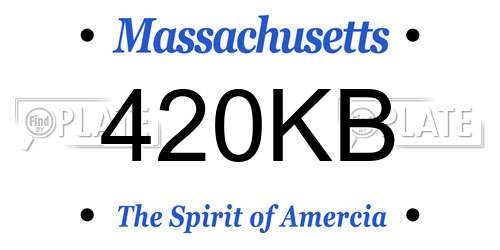 420KB Massachusetts License Plate