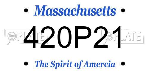 420P21 Massachusetts License Plate