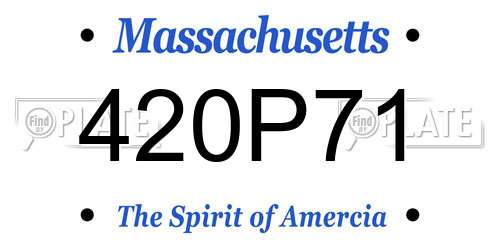 420P71 Massachusetts License Plate