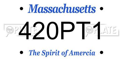 420PT1 Massachusetts License Plate