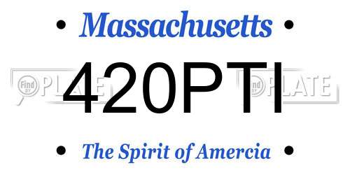 420PTI Massachusetts License Plate