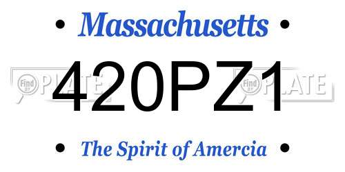 420PZ1 Massachusetts License Plate
