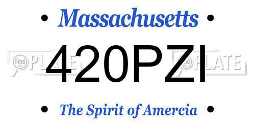 420PZI Massachusetts License Plate