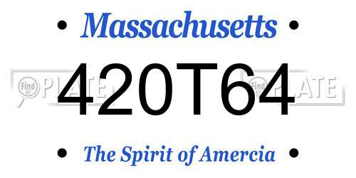 420T64 Massachusetts License Plate