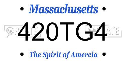 420TG4 Massachusetts License Plate