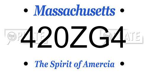 420ZG4 Massachusetts License Plate