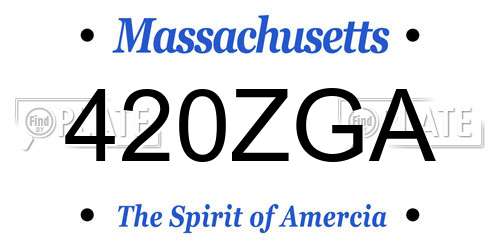 420ZGA Massachusetts License Plate