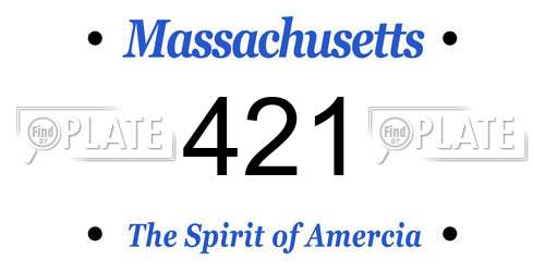 421 Massachusetts License Plate