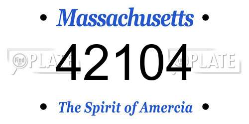 42104 Massachusetts License Plate