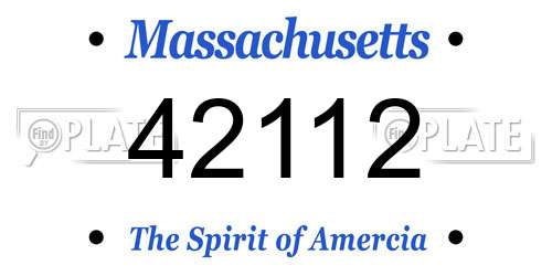 42112 Massachusetts License Plate