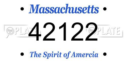42122 Massachusetts License Plate