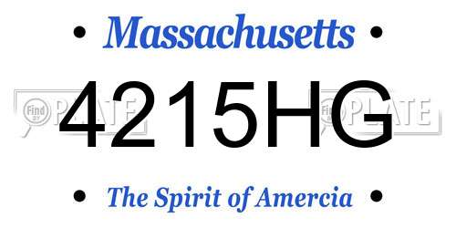 4215HG Massachusetts License Plate