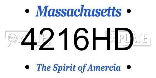 4216HD Massachusetts License Plate