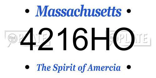 4216HO Massachusetts License Plate