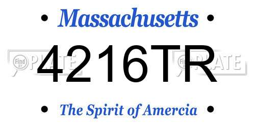 4216TR Massachusetts License Plate