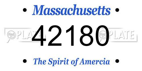 42180 Massachusetts License Plate