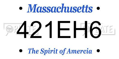 421EH6 Massachusetts License Plate