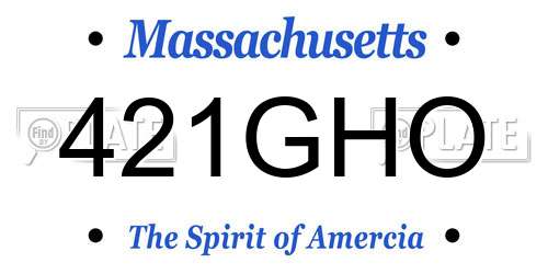 421GHO Massachusetts License Plate