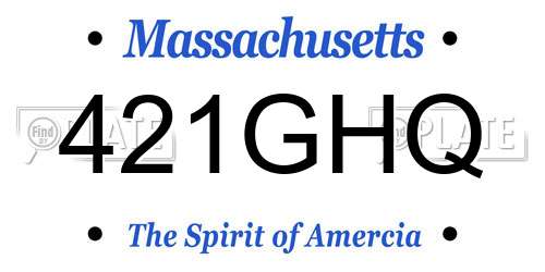 421GHQ Massachusetts License Plate