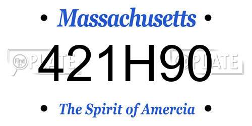 421H90 Massachusetts License Plate