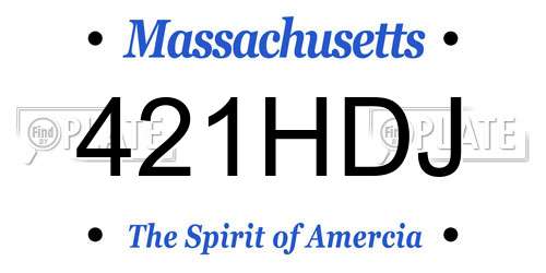 421HDJ Massachusetts License Plate