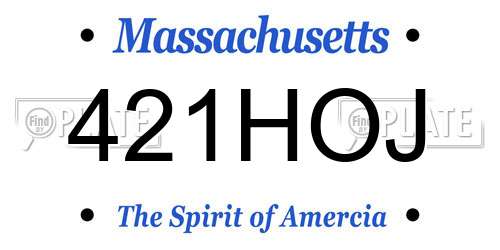421HOJ Massachusetts License Plate