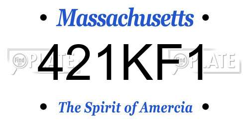 421KF1 Massachusetts License Plate