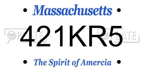 421KR5 Massachusetts License Plate