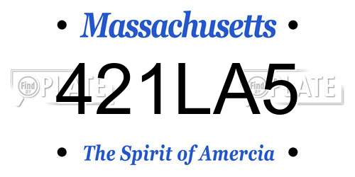 421LA5 Massachusetts License Plate