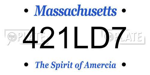 421LD7 Massachusetts License Plate
