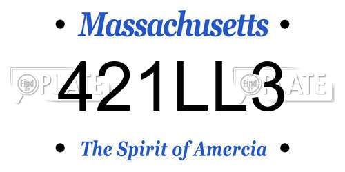 421LL3 Massachusetts License Plate
