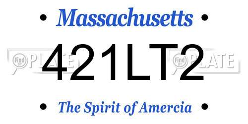 421LT2 Massachusetts License Plate