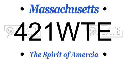 421WTE Massachusetts License Plate