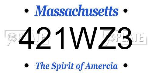 421WZ3 Massachusetts License Plate