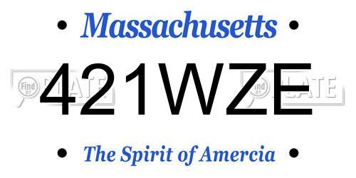 421WZE Massachusetts License Plate