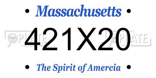 421X20 Massachusetts License Plate