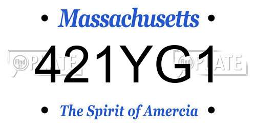 421YG1 Massachusetts License Plate