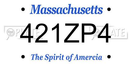 421ZP4 Massachusetts License Plate