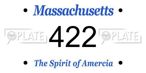 422 Massachusetts License Plate