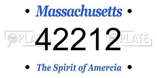 42212 Massachusetts License Plate