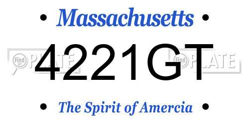 4221GT Massachusetts License Plate